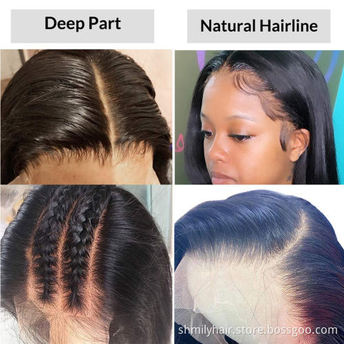 Vendor Stock 13x6 HD Transparent Swiss Lace Wigs Human Hair Lace Front Glueless Brazilian 100% Virgin Natural Human Hair Wigs